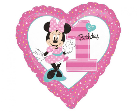 Balon foliowy 18" - "Minnie Mouse 1st Birthday "