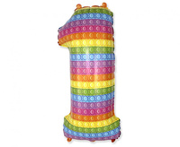 Balon foliowy - "Number 1" POP IT 69 cm