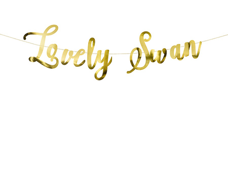 Baner Lovely Swan, złoty, 64x21,3cm