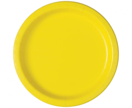 Talerzyki, neonowy żółty, 18 cm, 8 szt.