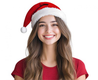 Czapka Mikołaja, pluszowa, 30x44 cm