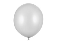 Balony Strong 43cm, Metallic Silver Snow (1 op. / 25 szt.)