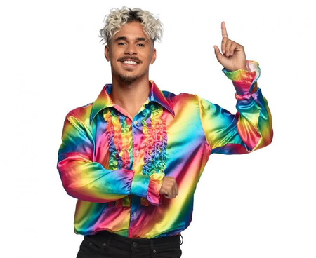 Koszula Party tęczowa, rozm. XL