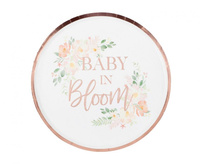 Talerzyki papierowe Floral baby in Bloom, 24 cm, 8 szt.