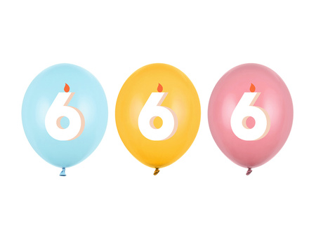 Balony 30 cm, 6, mix (1 op. / 50 szt.)