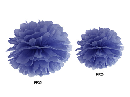 Pompon bibułowy, granat, 25cm