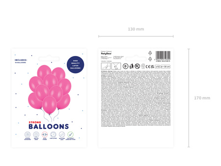 Balony Strong 30cm, Pastel Hot Pink (1 op. / 10 szt.)