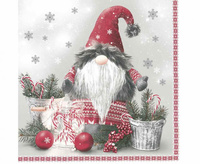Serwetki papierowe Scandinavian Gnome with Candy Canes, 33x33 cm, 20 szt.