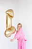 Balon foliowy Penis, 55,5x112 cm, złoty