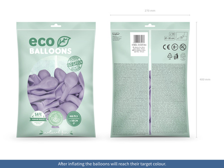 Balony Eco 30cm pastelowe, jasny liliowy (1 op. / 100 szt.)