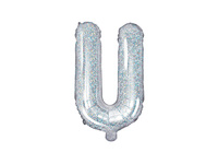 Balon foliowy Litera ''U'', 35cm, holograficzny