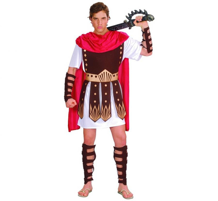 Zestaw dla dorosłych Gladiator (tunika z pancerzem, peleryna, nakładki na ręce i nogi), rozm. 52