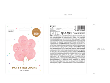 Balony 30cm, Bucik, Pastel Baby Pink (1 op. / 6 szt.)