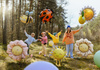 Balon foliowy Kwiatek, 104x104 cm, jasny beż