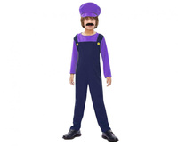 Zestaw dla dzieci Fioletowy hydraulik (czapka, kombinezon), rozm. 110/120 cm