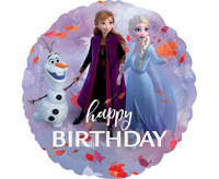 Balon foliowy 18 Frozen 2 Happy Birthday, zapakowany