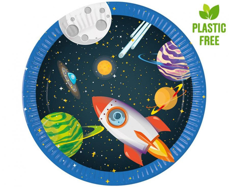 Talerzyki papierowe Rocket Space (next generation) 23cm, 8 szt. (plastic-free)
