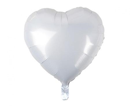 Balon foliowy Serce, białe, 18/ 100szt.