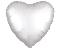 Balon foliowy 18 cali Serce Satin Luxe White 43 cm, zapakowany