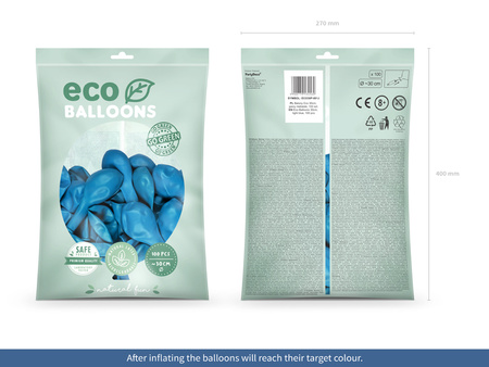 Balony Eco 30cm pastelowe, jasny niebieski (1 op. / 100 szt.)