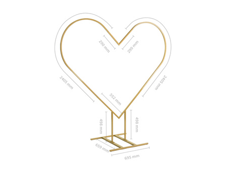 Stojak na tło Serce, złoty, 2m