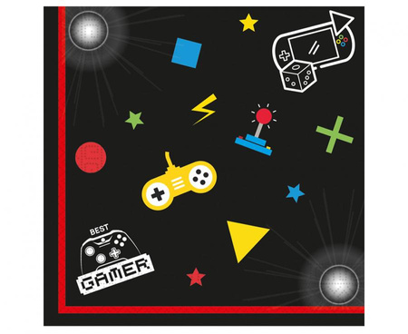 Serwetki papierowe Gaming Party, rozm. 33x33 cm, 20 szt. (papier FSC)