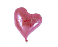 Balon foliowy, serce Sweet 14", Thank you, pink, packed