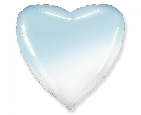 Balon foliowy 18" - Serce (gradient biało-błękitny)