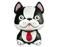 Balon foliowy 24 cale - Pies Bulldog, czarny