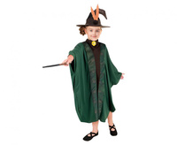Zestaw dla dzieci Zielona Czarodziejka (kapelusz, tunika), rozm. 110/120 cm