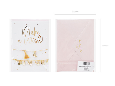 Kartka z bransoletkami Make a wish!, 10.5x14.8cm