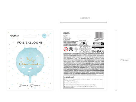 Balon foliowy ''Holy Communion'', 45 cm, mix