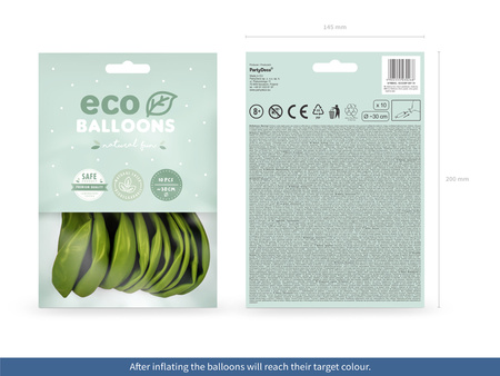 Balony Eco 30cm pastelowe, oliwkowy (1 op. / 10 szt.)