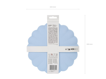 Talerzyki plastikowe Falbanka, 22 x 22 cm, błękitny (1 op. / 4 szt.)