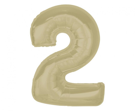 Balon foliowy Smart, cyfra 2, matowa latte, 92 cm  KK