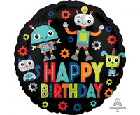 Balon foliowy 18" - Birthday robots
