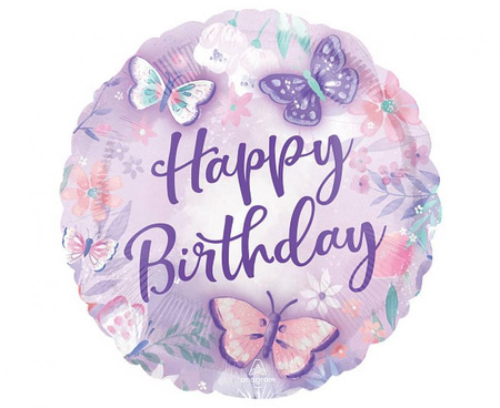 Balon foliowy 18" - Flutter Happy Birthday
