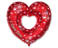 Balon foliowy 14" - "Piękne serce - J Love You"