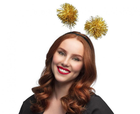Opaska Tinsel, złote pompony