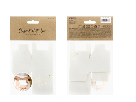 Pudełeczka Thank you, biały, 6x3,5x5,5cm (1 op. / 10 szt.)