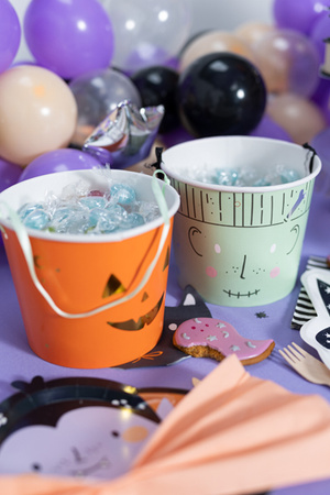 Wiaderka na cukierki Halloween, 13.5 cm, mix (1 op. / 2 szt.)