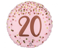 Balon foliowy 18" Pretty pink 20th birthday