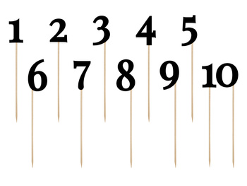 Numery na stół, czarny, 24-26cm (1 op. / 11 szt.)