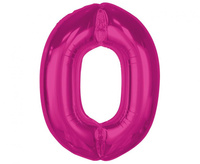 Balon foliowy Smart, cyfra 0, różowa, 92 cm
