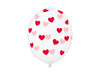 Balony 30cm, Serduszka, Crystal Clear (1 op. / 6 szt.)