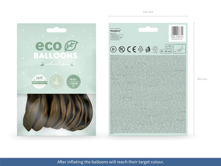 Balony Eco 30cm pastelowe, brązowy (1 op. / 10 szt.)