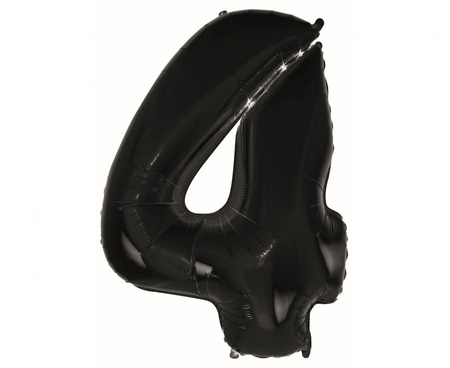 Balon foliowy Cyfra 4 czarna, 92 cm