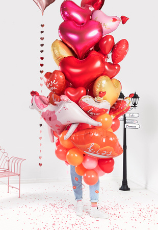 Balony 16'' Serca, Pastel czerwony (1 op. / 6 szt.)
