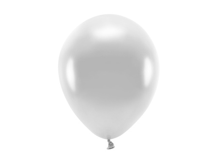 Balony Eco 26cm metalizowane, srebrny (1 op. / 10 szt.)