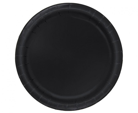 Talerzyki papierowe czarne, 23 cm, 8 szt.